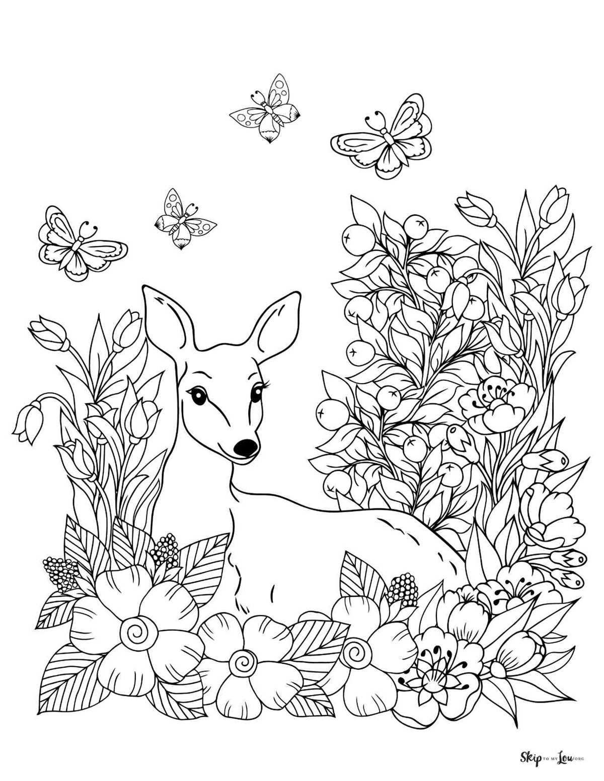 printable deer coloring pages