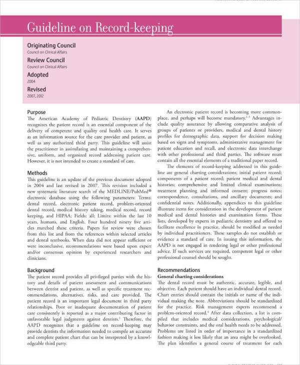 printable dental clinical notes template