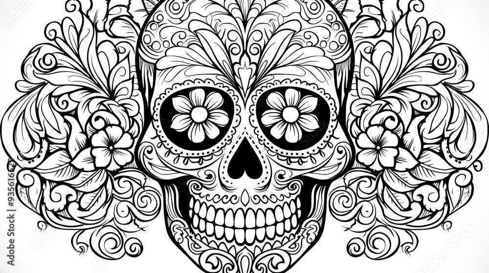 printable dia de los muertos coloring pages