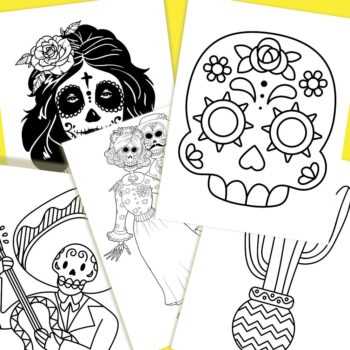 printable dia de los muertos coloring pages