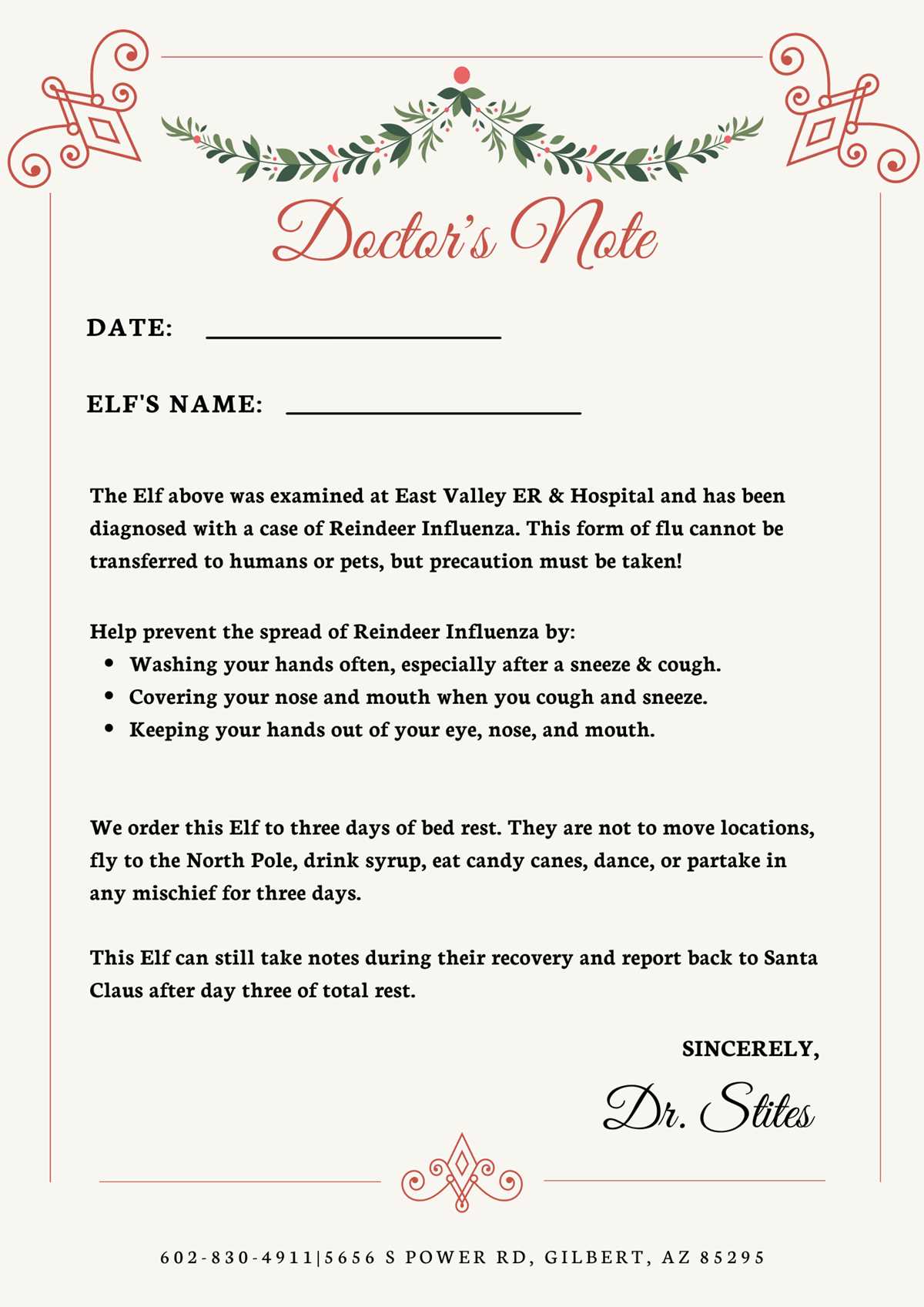 printable doctor note