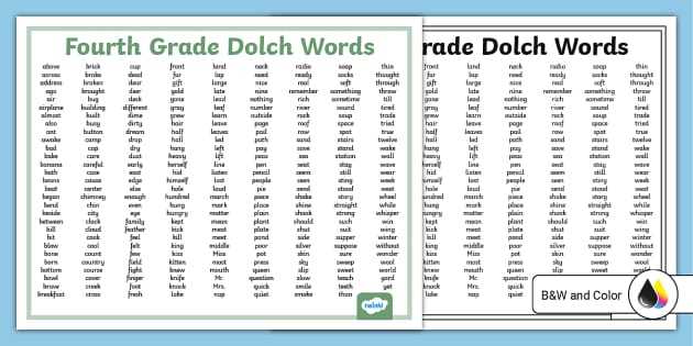 printable dolch sight word lists