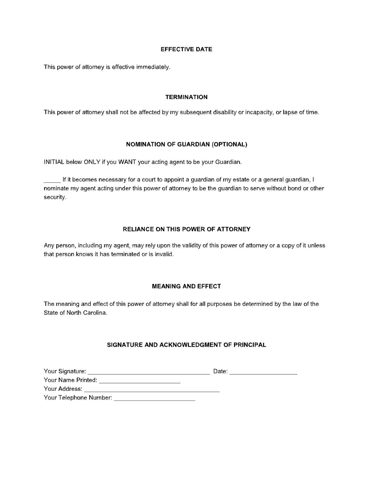 printable durable power of attorney form printable durable power of attorney form