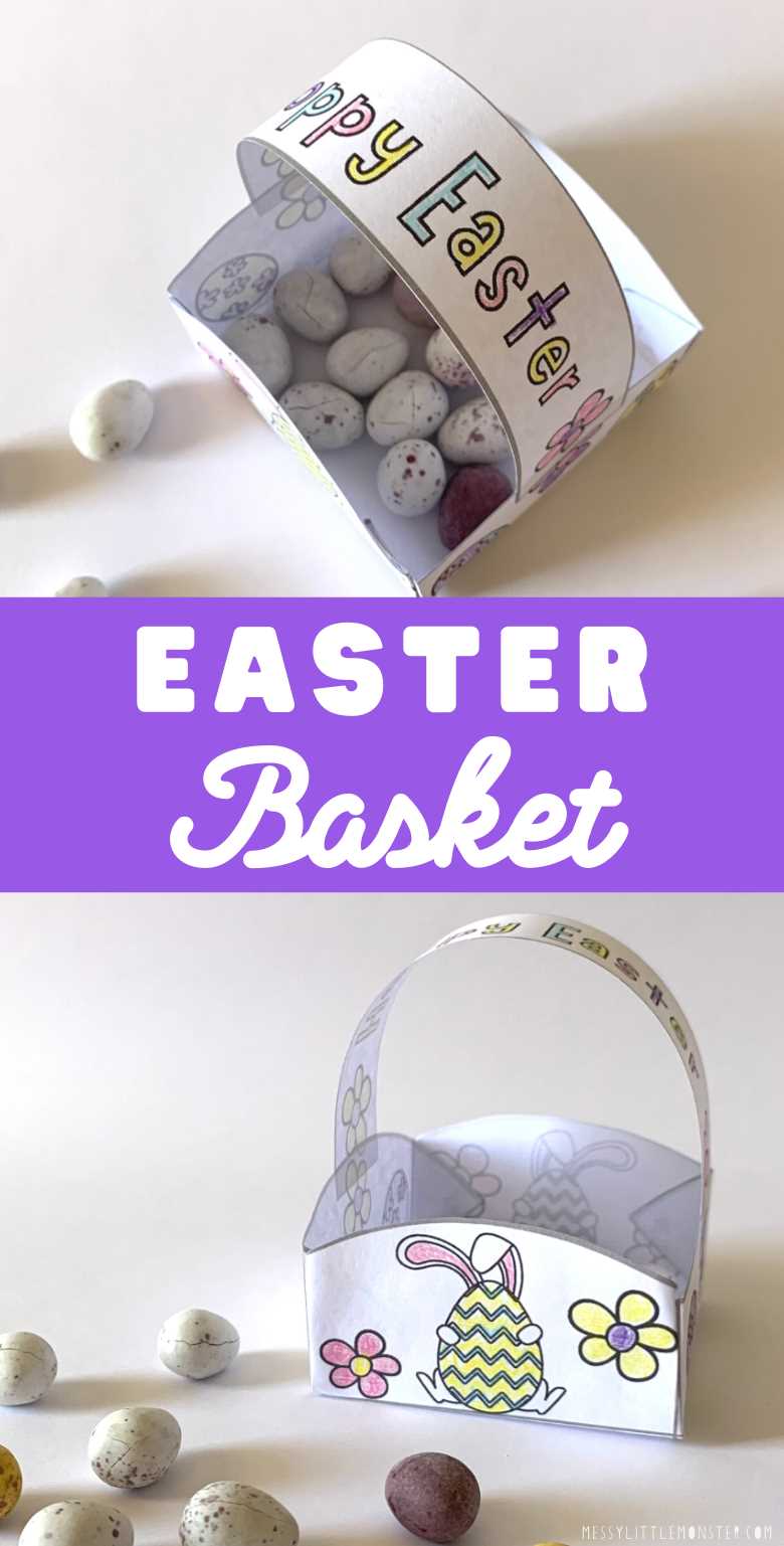printable easter basket craft template printable easter basket craft template