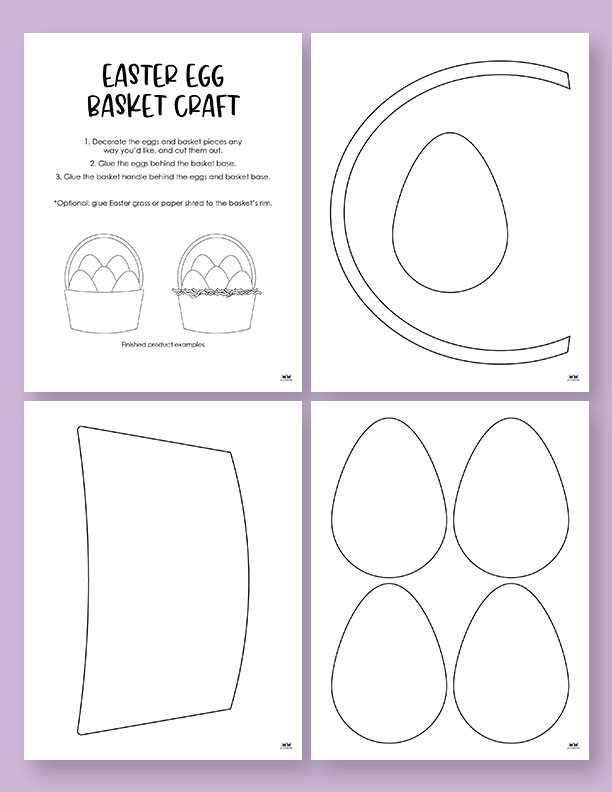 printable easter basket craft template printable easter basket craft template