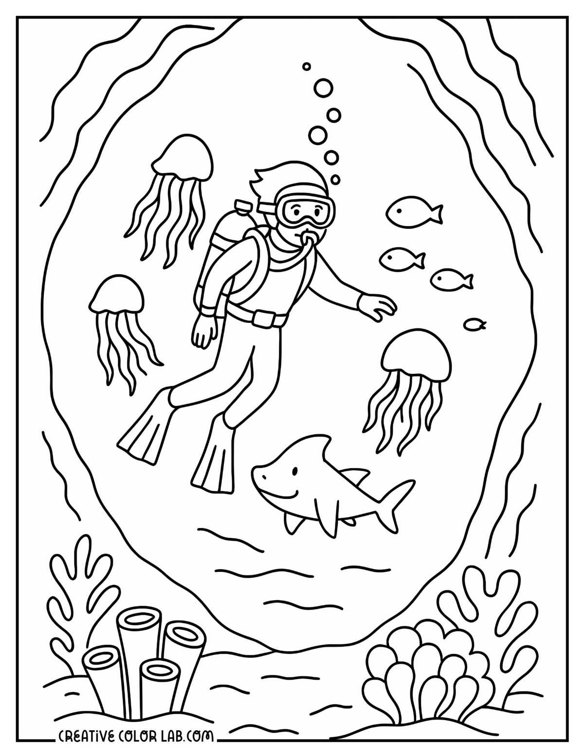 printable easy ocean coloring pages