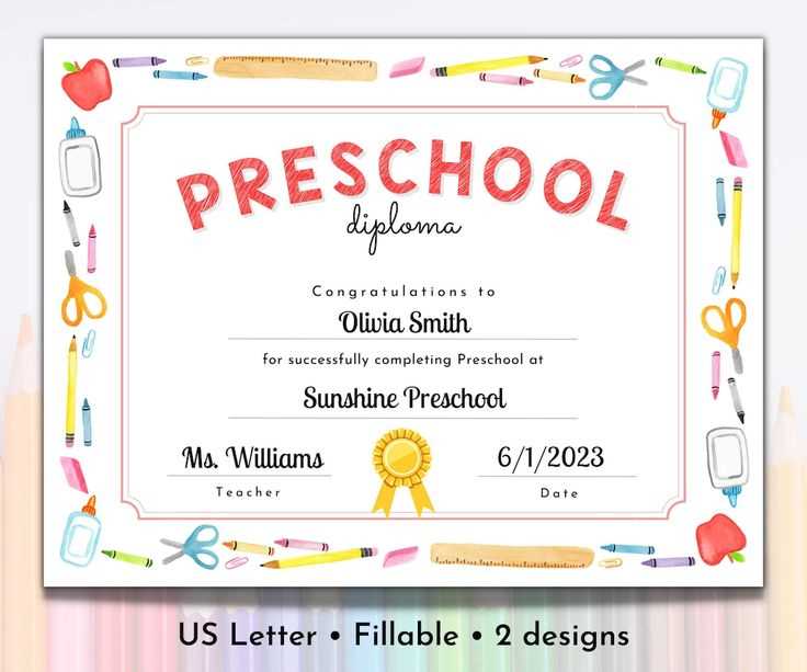 printable editable preschool graduation certificate template free