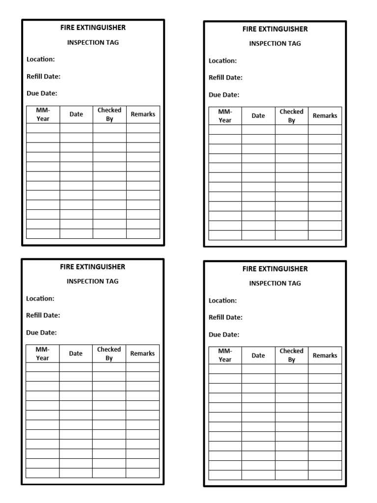 printable fire inspection checklist template