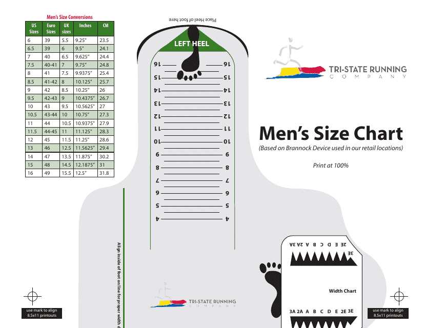 printable foot size template printable foot size template