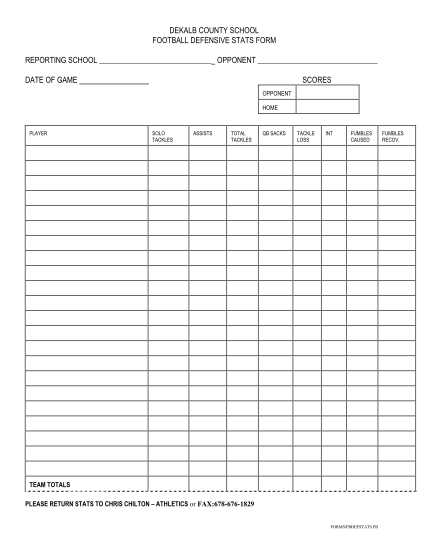 printable football stat sheet