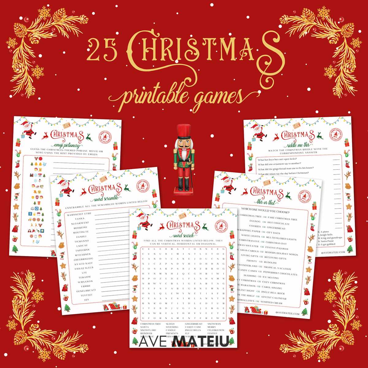 printable free christmas games