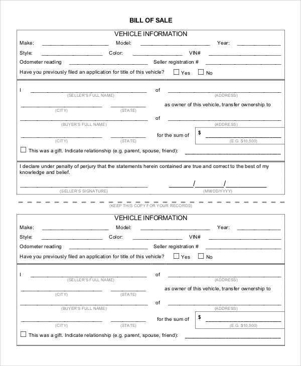 printable general bill of sale template word printable general bill of sale template word