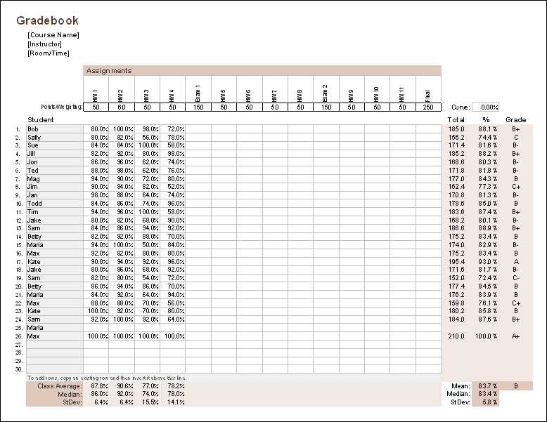 printable gradebook template printable gradebook template