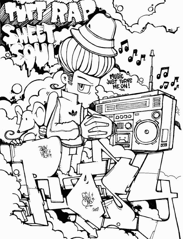 printable graffiti coloring pages
