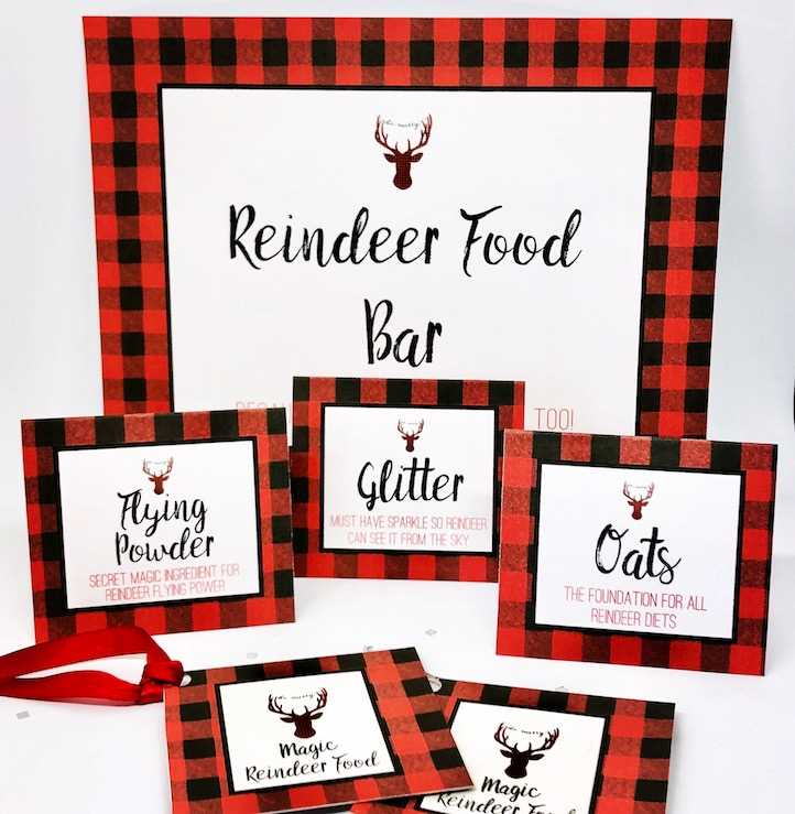 printable labels for reindeer food