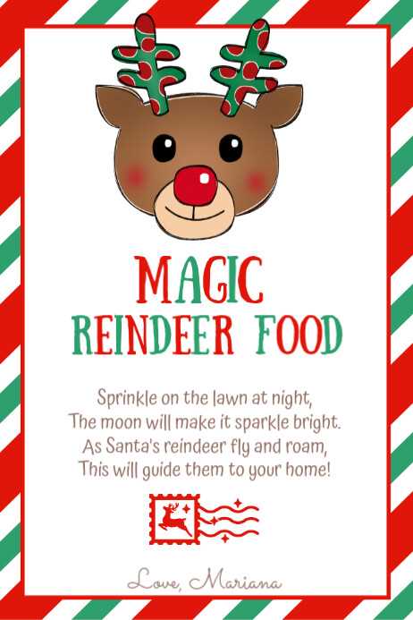 printable labels for reindeer food