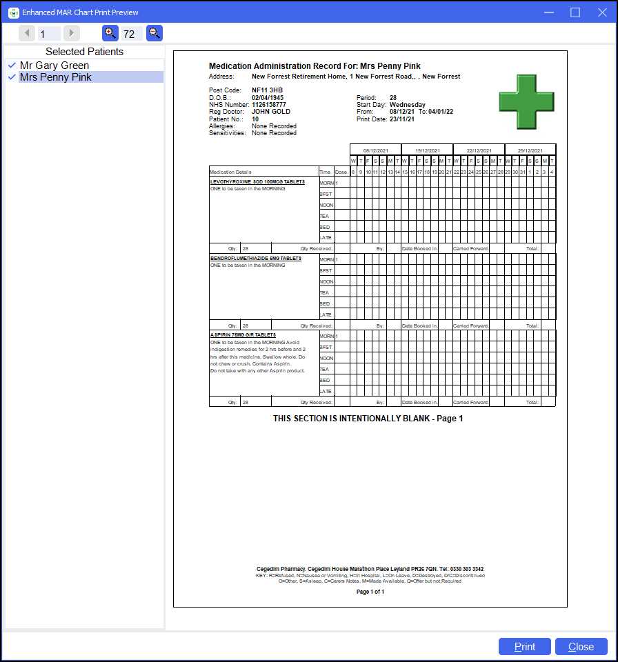 printable large print medication administration record printable large print medication administration record