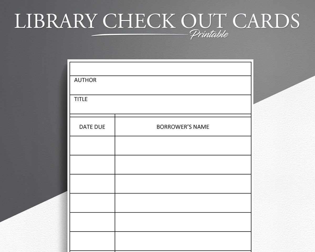 printable library checkout cards