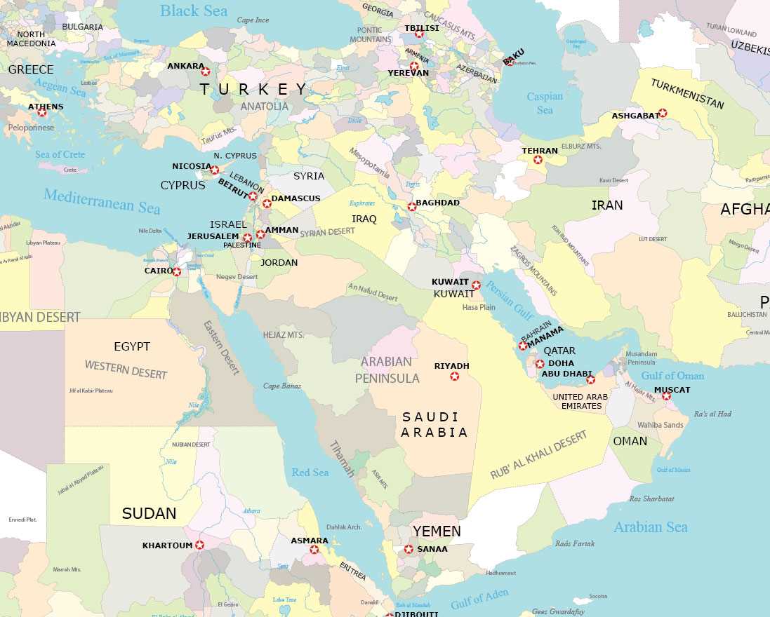 printable map of middle east printable map of middle east
