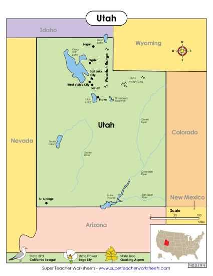printable map of utah printable map of utah