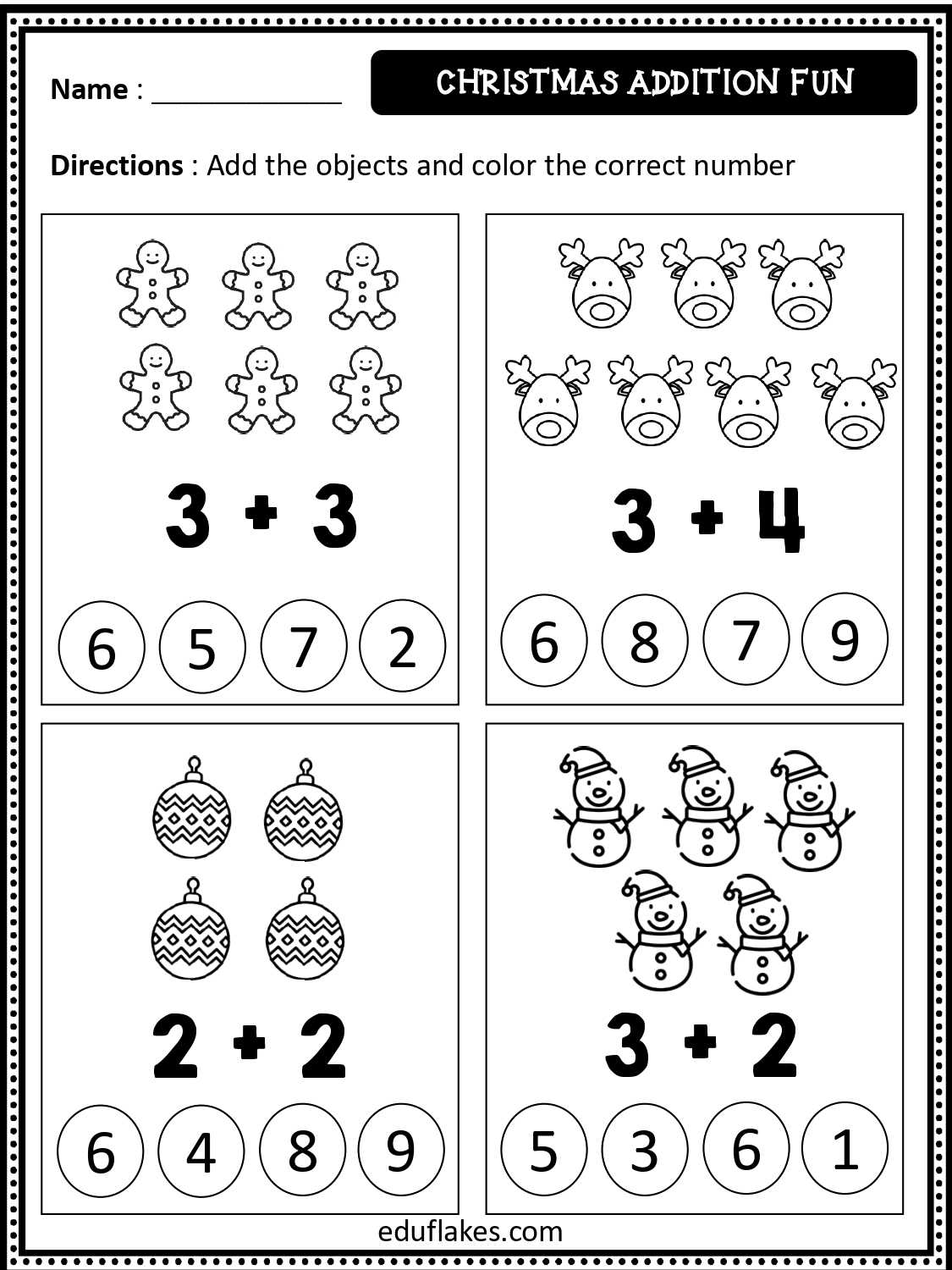 printable math sheets for kindergarten