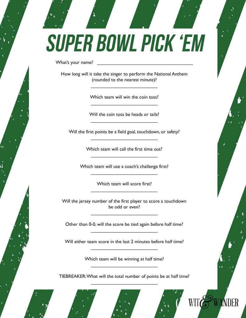 printable nfl pick em