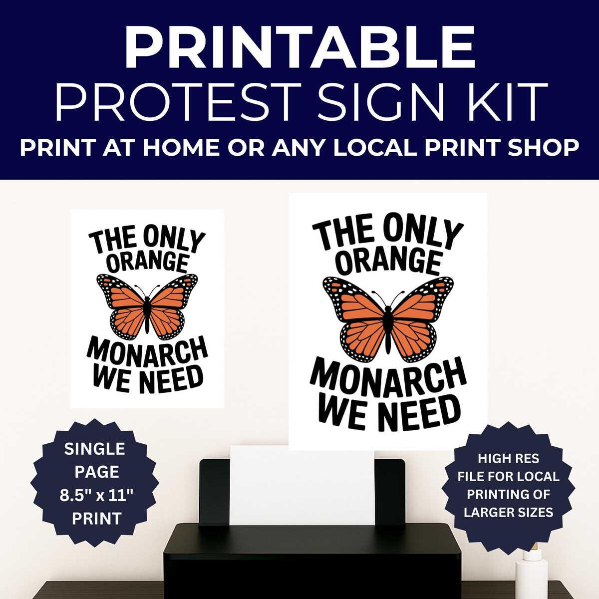 printable no kings protest signs free