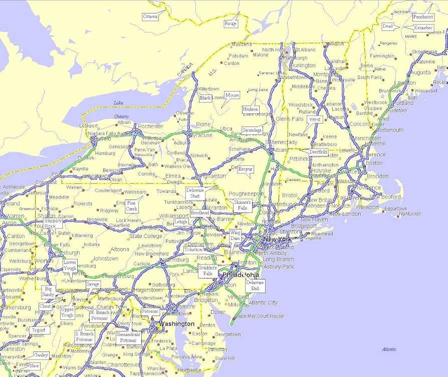 printable northeast map