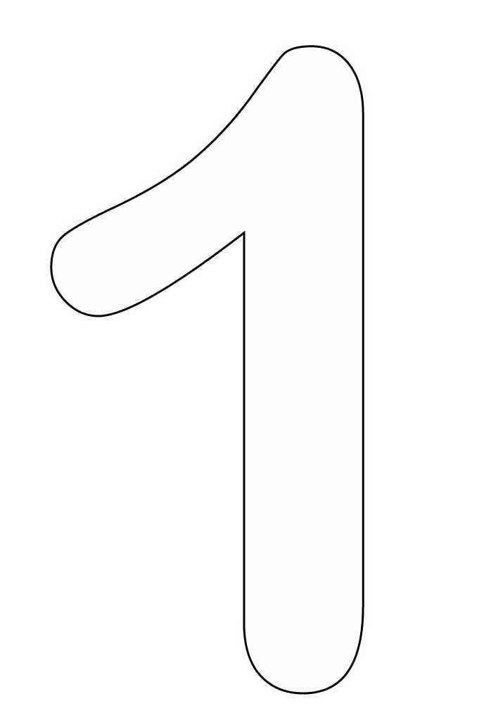 printable number 1 outline