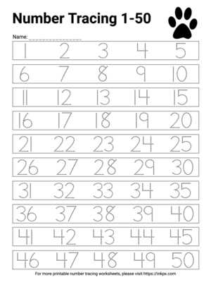 printable number chart 1 50 printable number chart 1 50
