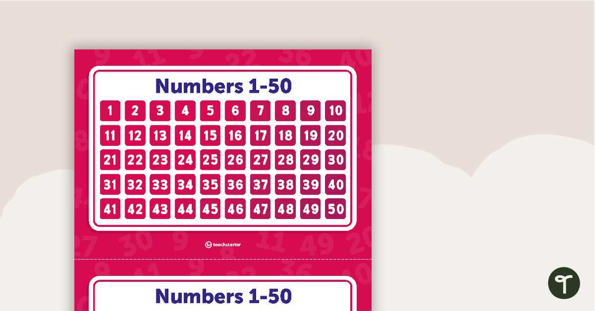 printable numbers 1 50 chart printable numbers 1 50 chart