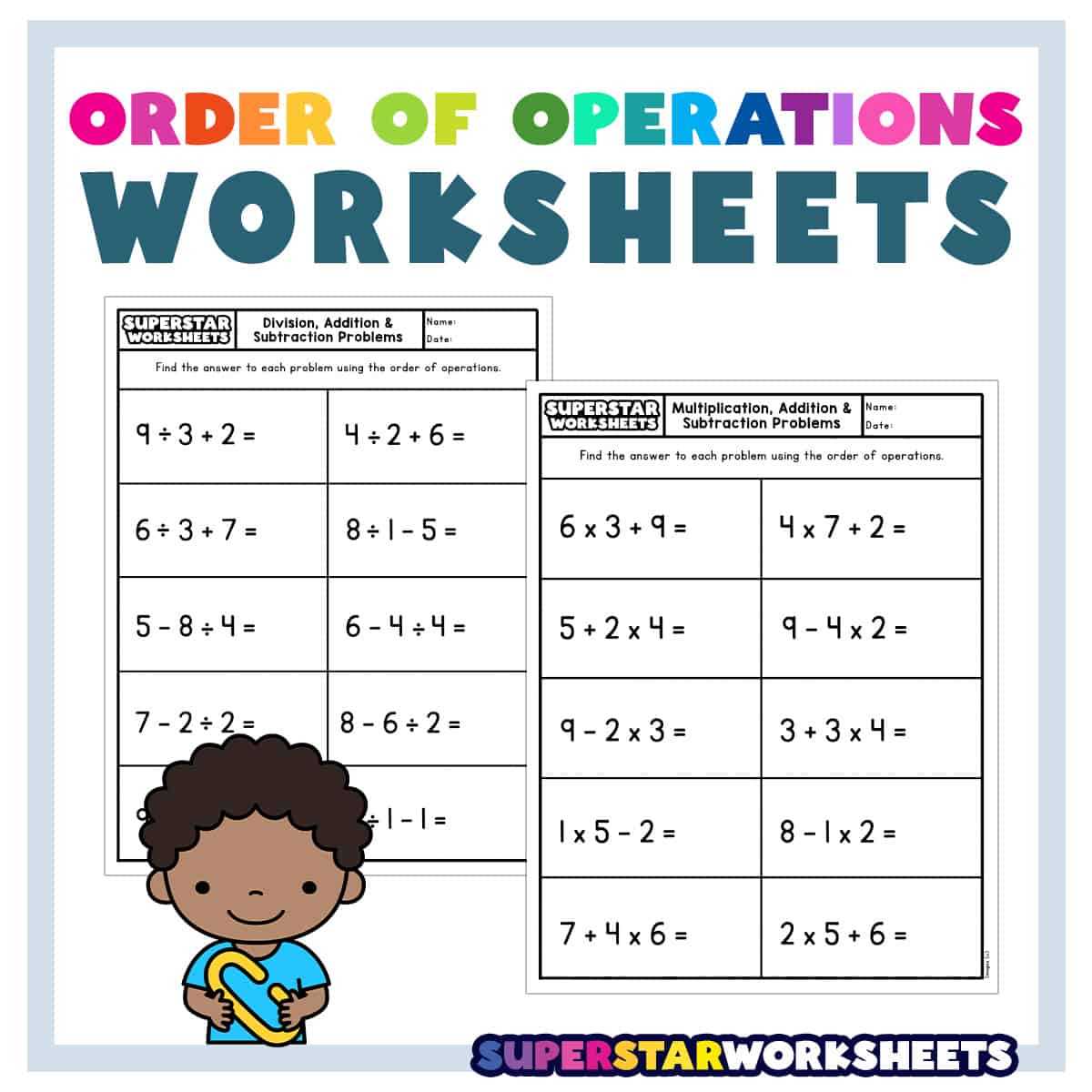 printable order of operations
