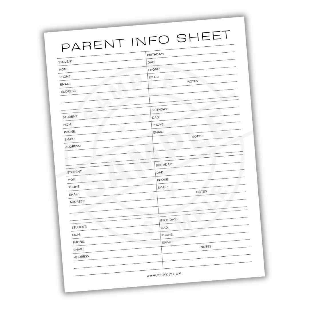 printable parent sign in sheet printable parent sign in sheet
