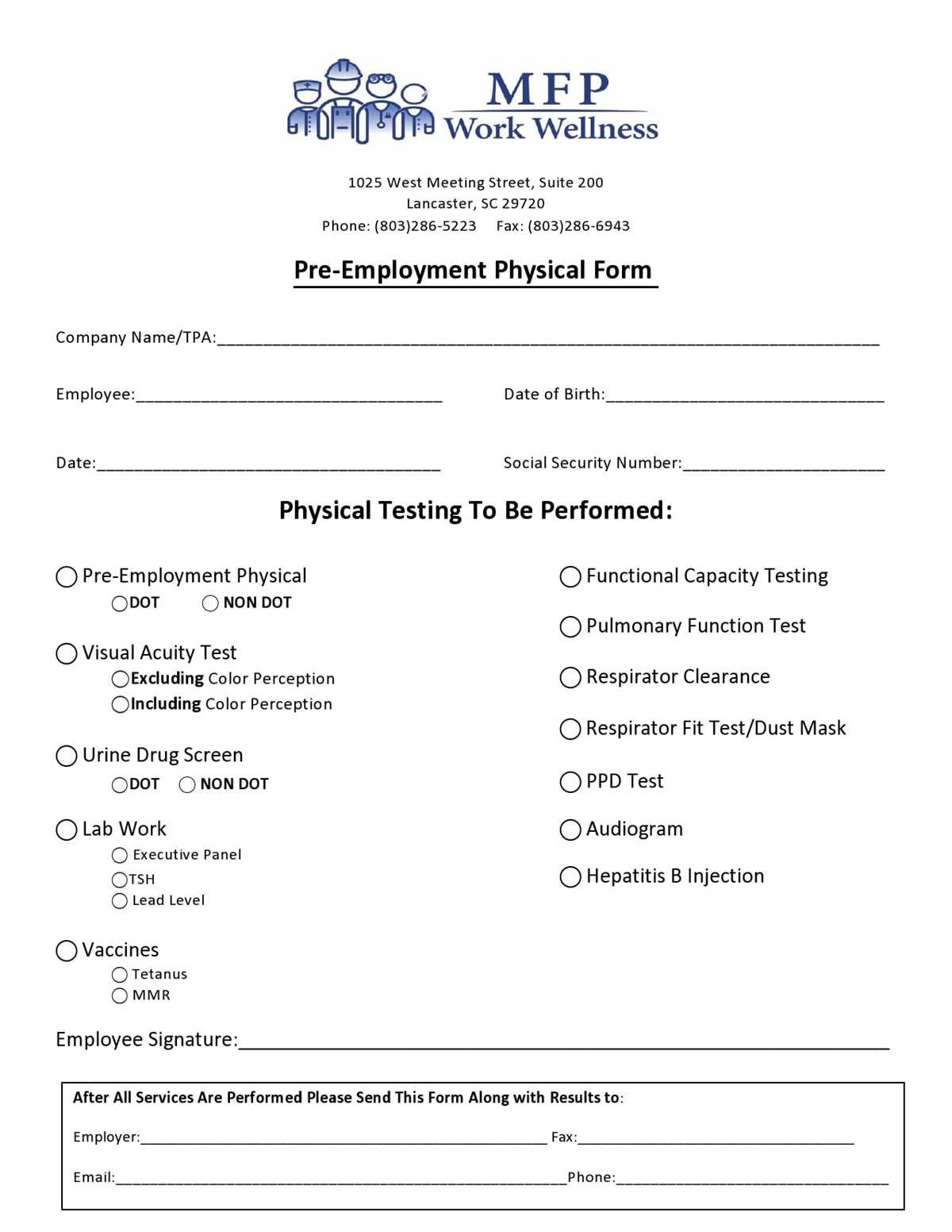 printable physical form for work printable physical form for work