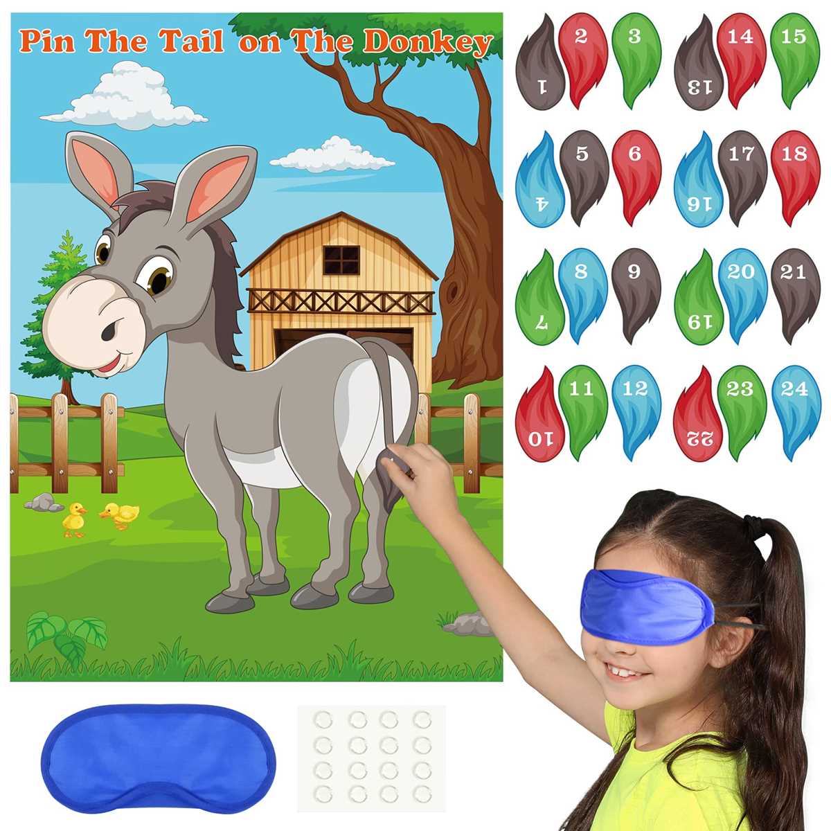 printable pin the tail on the donkey game