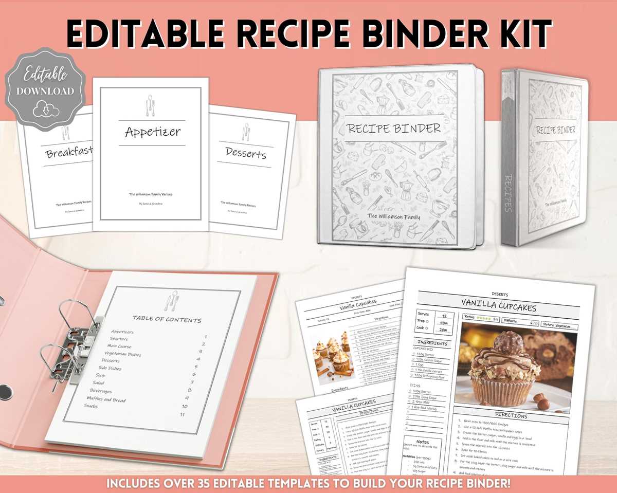 printable recipe book