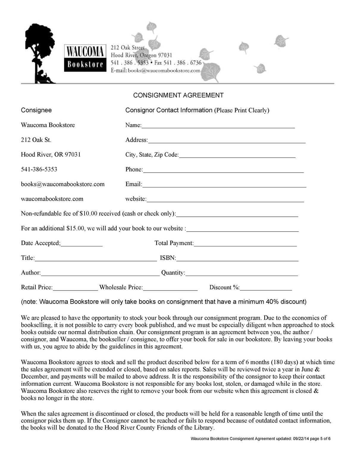 printable retail consignment agreement printable retail consignment agreement