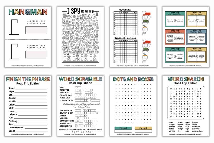 printable road trip