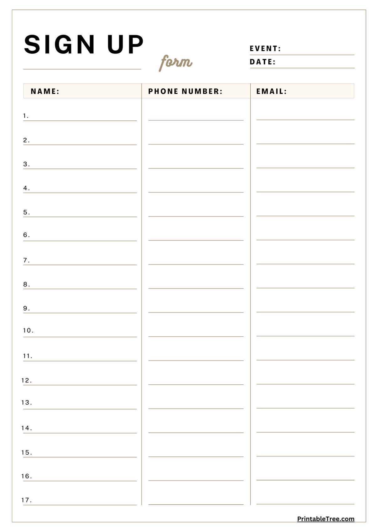 printable sign in sheet printable sign in sheet