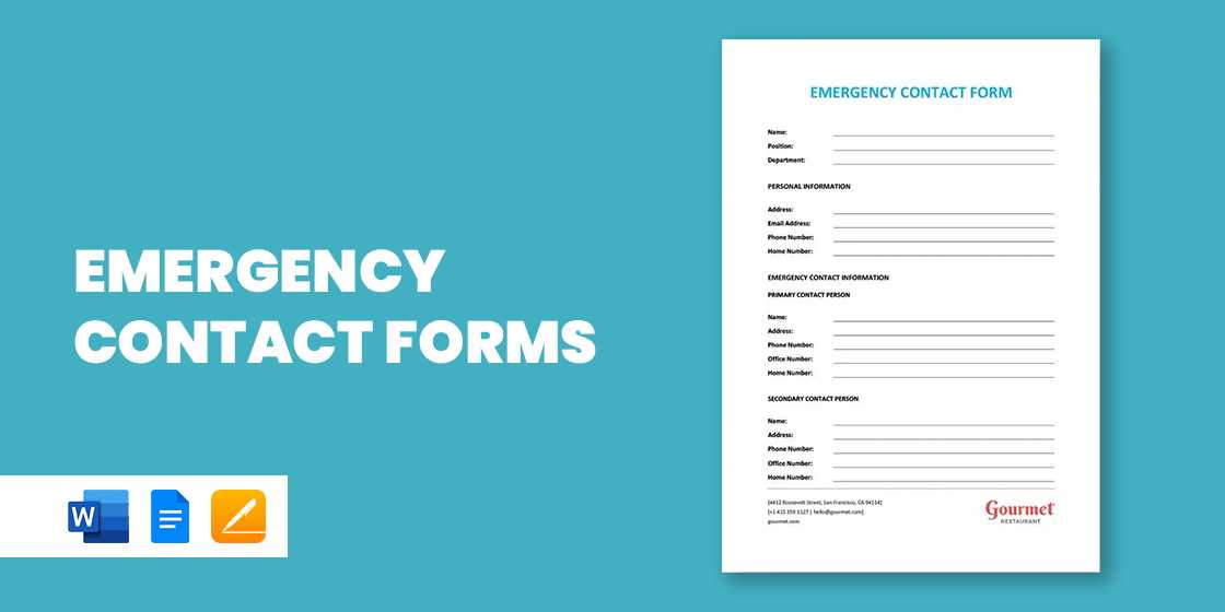 printable simple emergency contact form