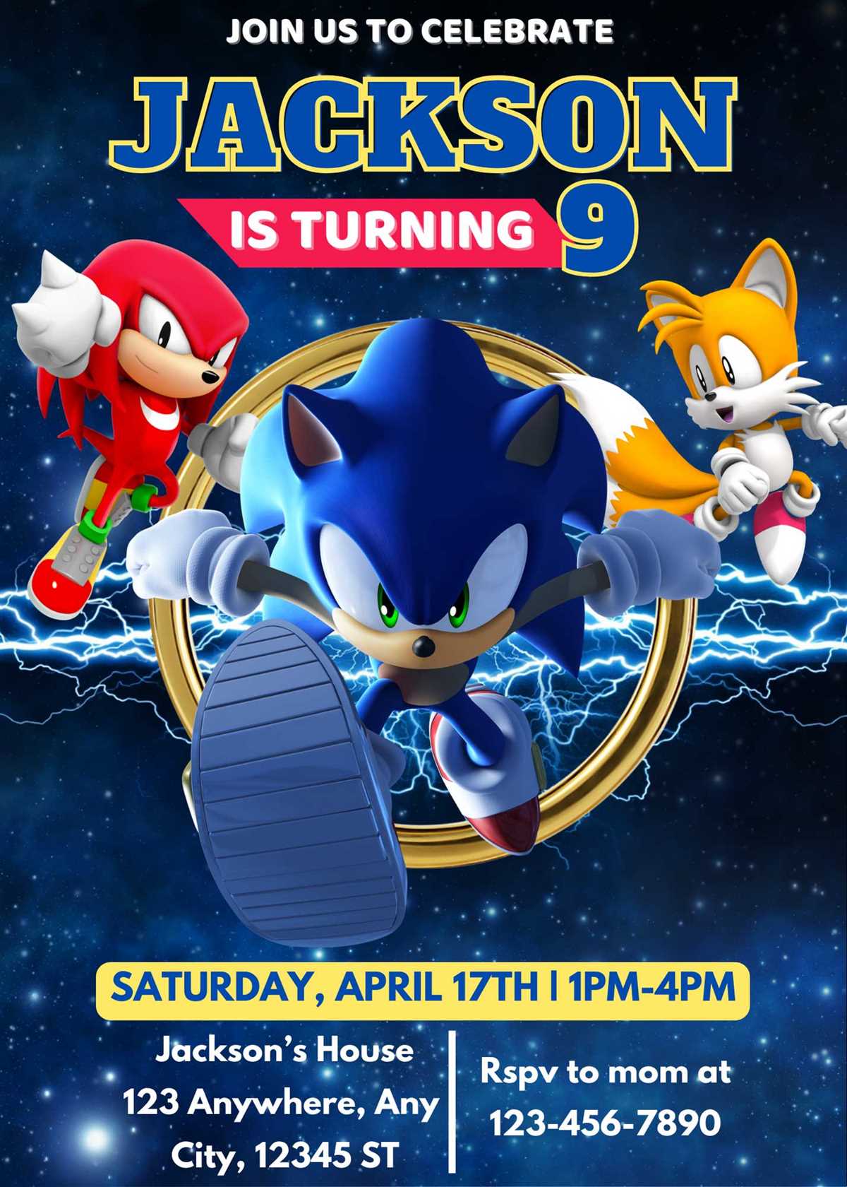 printable sonic birthday invitations