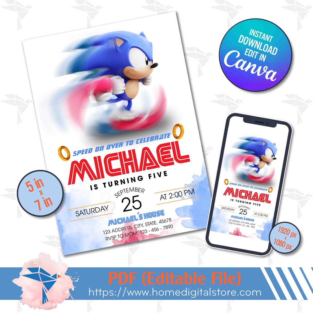 printable sonic birthday invitations