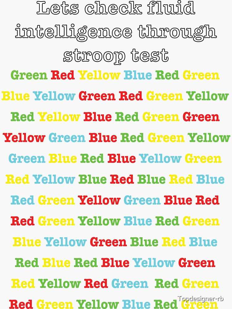 printable stroop effect test