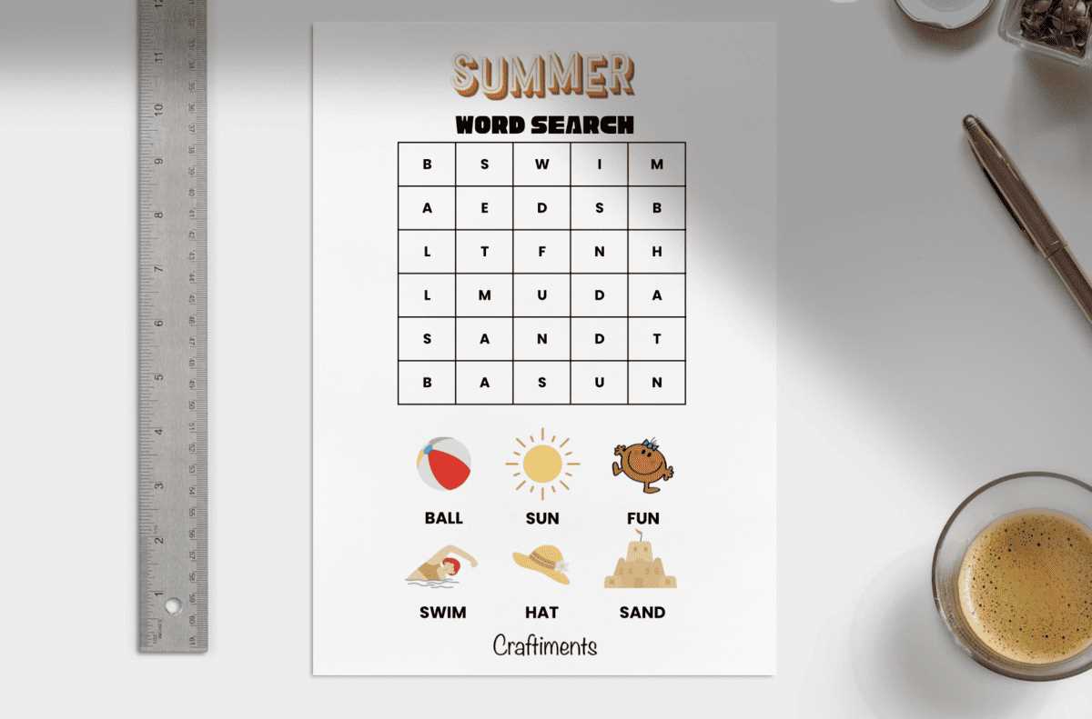 printable summer word search