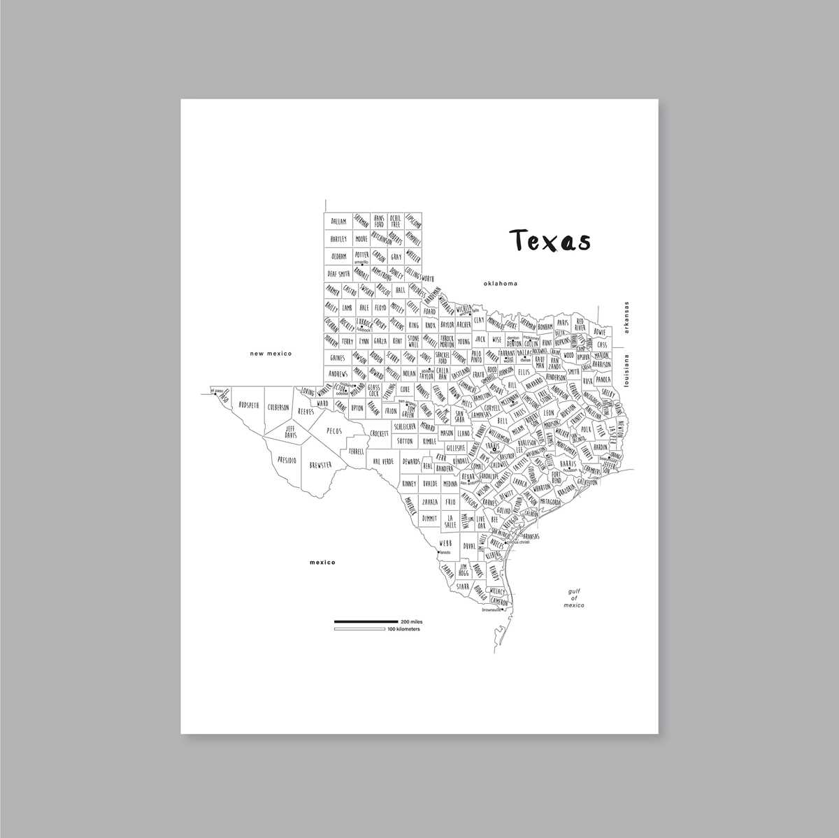 printable texas map with cities