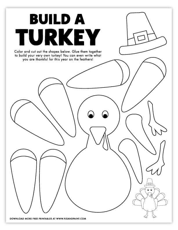 printable turkey cut out printable turkey cut out