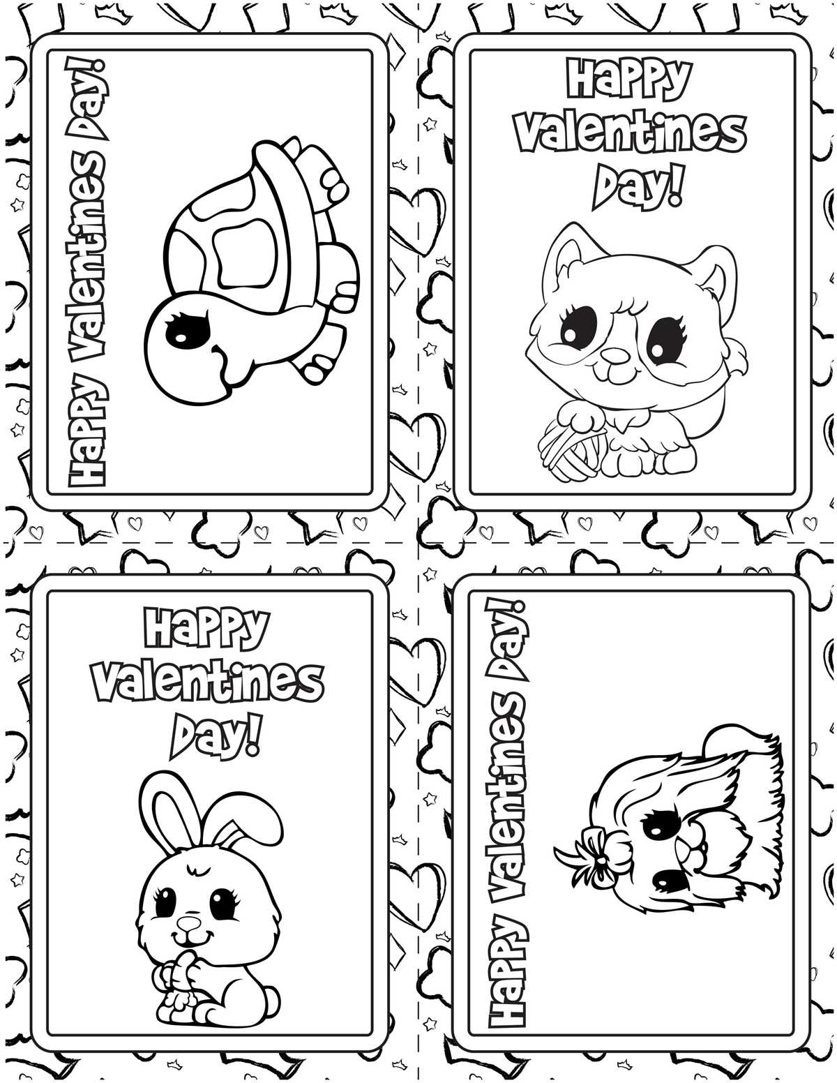 printable valentines day cards to color