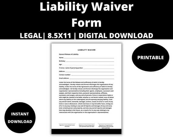 printable waiver of liability form printable waiver of liability form
