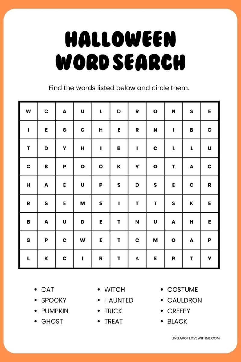 printable word searches for halloween