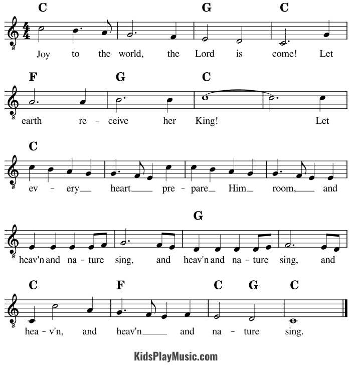 printable words to joy to the world